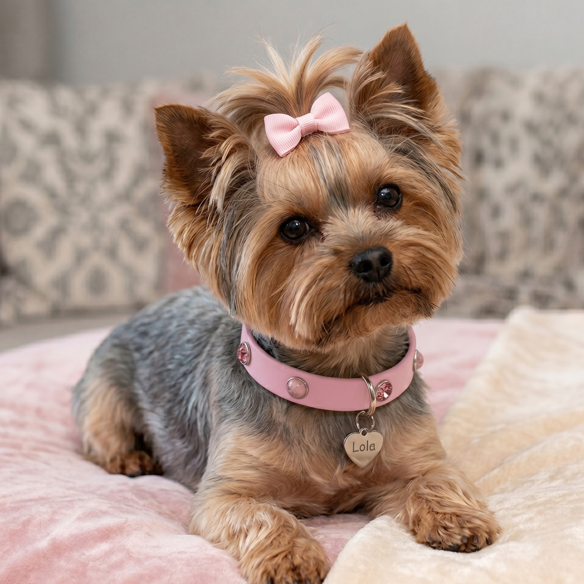 Collare Luxury Shine & Stone Collar – In Biothane® Light Gold con Cabochon e Punti Luce